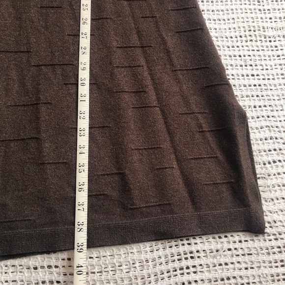 Mordenmiss XL Brown Turtleneck Sweater Textured Knit Dress Length - Picture 7 of 12